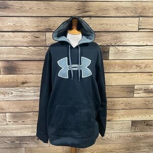 Under Armour Black and Gray Logo Hoodie